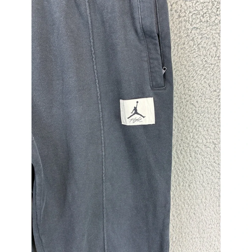 Nike Jordan Flight Fleece Jogger Sweatpants Mens L Black Washed Streetwear